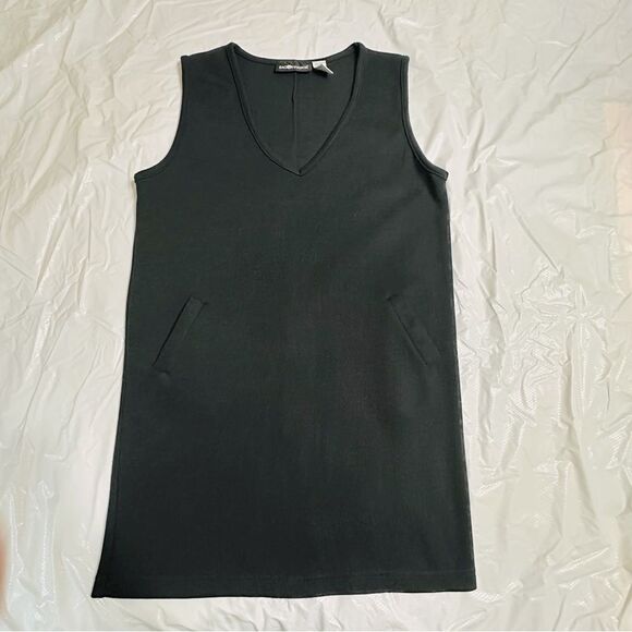Vintage Sag Harbor Black Sleeveless Knitted V-Neck Tank Dress Size Medium - Picture 6 of 10